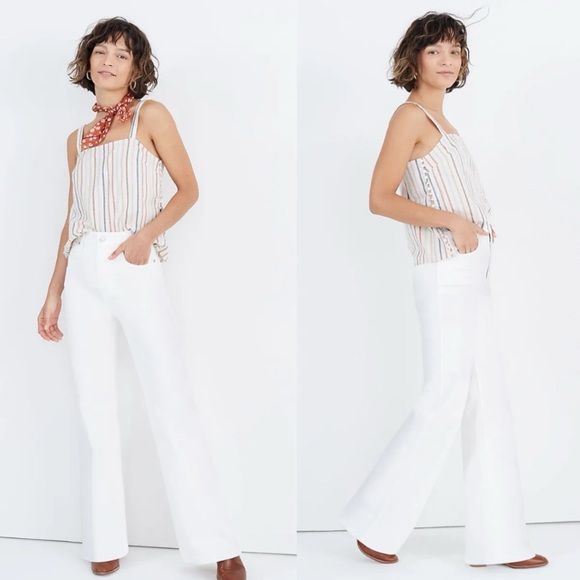 Madewell Denim - 11" High-Rise Flare Jeans in Tile White 27 Petite